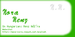 nora menz business card
